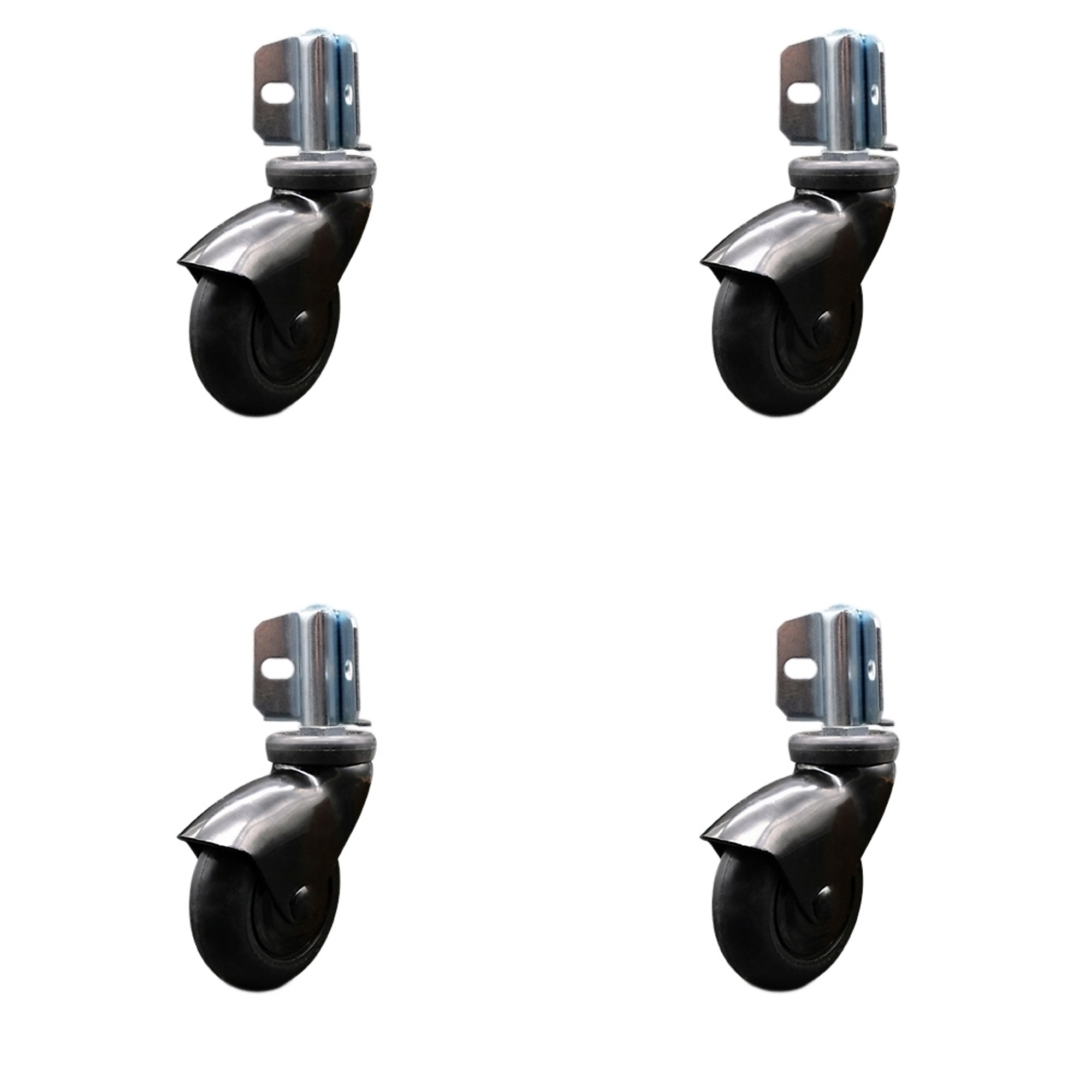 Service Caster, 3in. x 15/16in. Stem Casters, Wheel Diameter 3 in, Caster Type Swivel, Package (qty.) 4, Model# SCC-GR03S310-NPRB-BK-71678-4-CB90-4